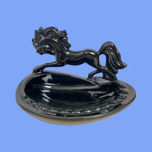 Royal Haeger Horse Cigar Ashtray Black Running Stallion Equestrian